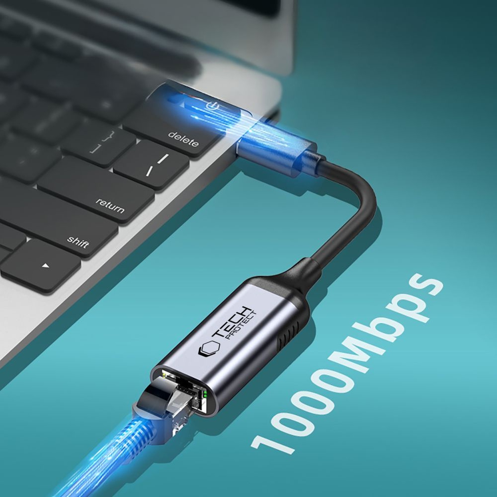 Adapteris Usb-a - Ethernet Rj45 1000mbps - Juodas
