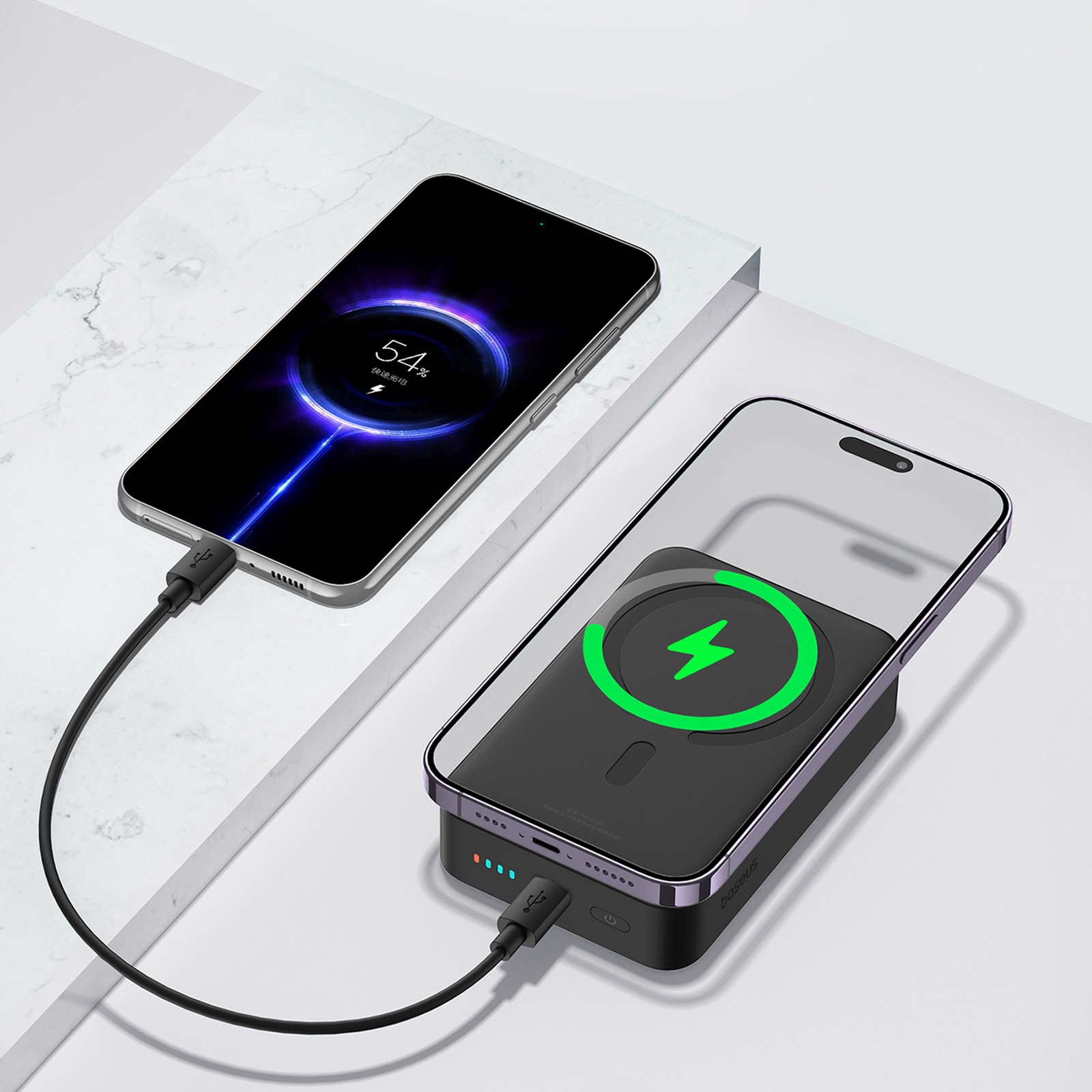 Magnetinis 20000mah 20w "enerfill Fm41" Maitinimo Blokas Su Usb-c 30 Cm Kabeliu - Juodas