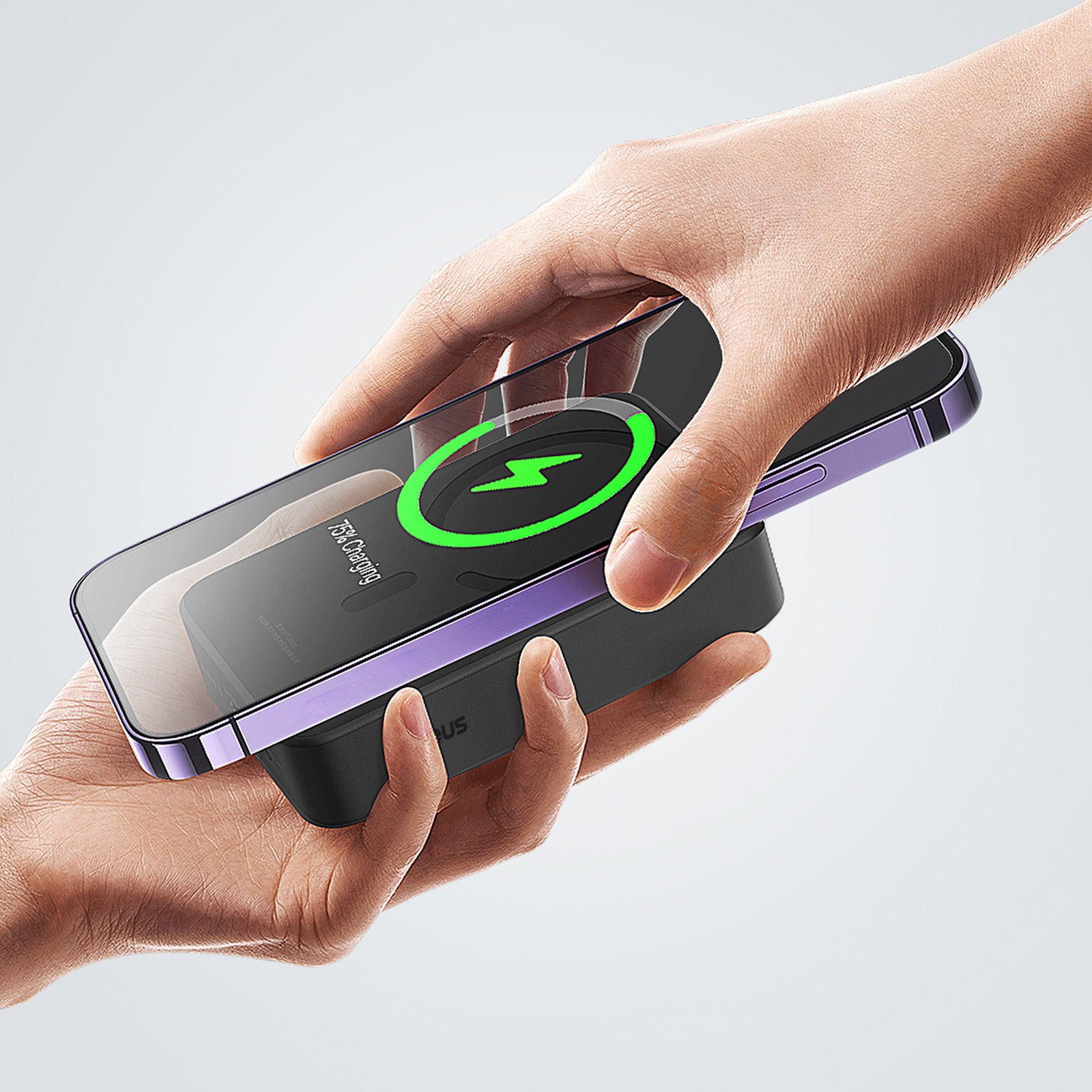 Magnetinis 20000mah 20w "enerfill Fm41" Maitinimo Blokas Su Usb-c 30 Cm Kabeliu - Juodas