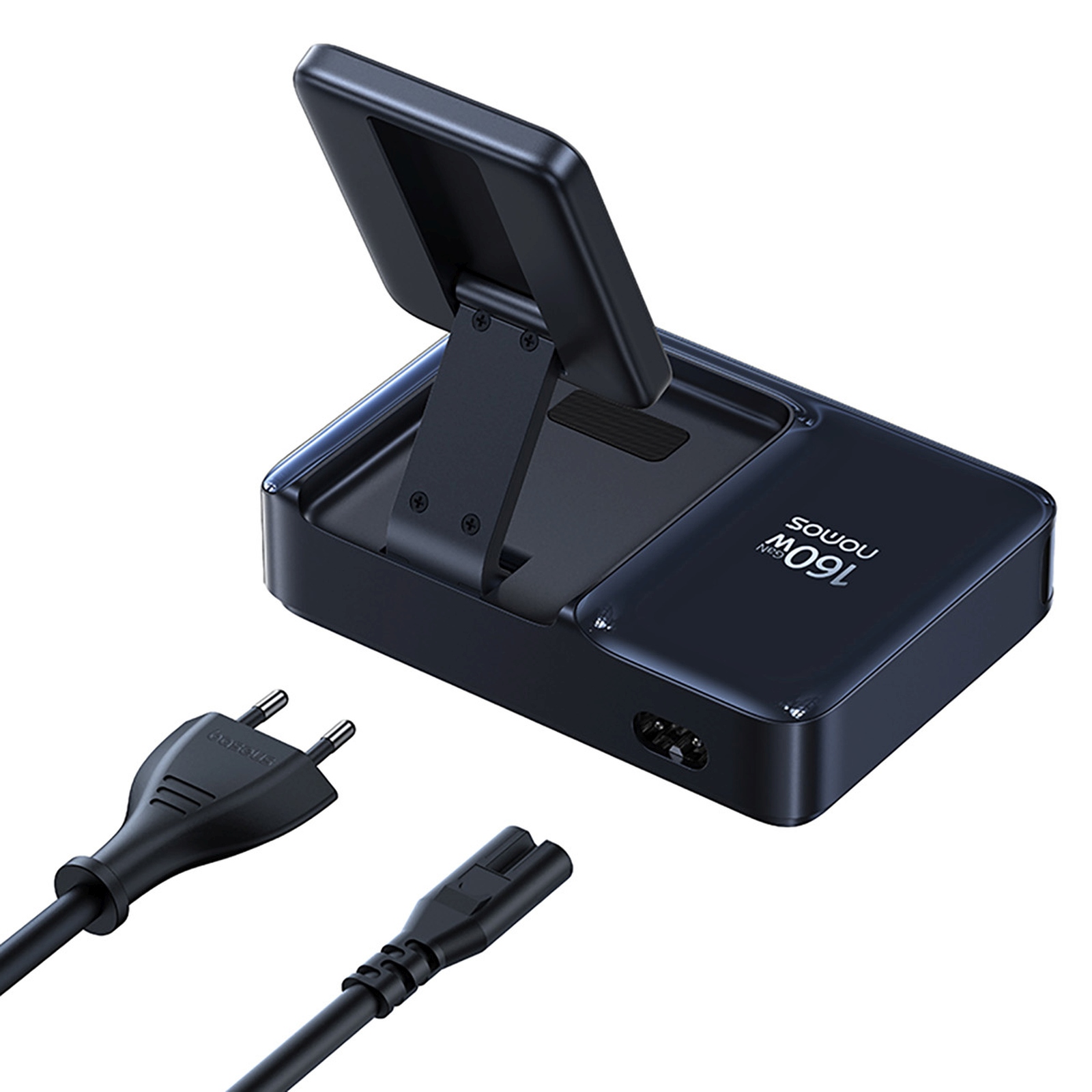 "5-in-1" Usb-a Usb-c Belaidžio įkrovimo Stotelė Su "qi2" 160 W Ištraukiamu Kabeliu - Juoda