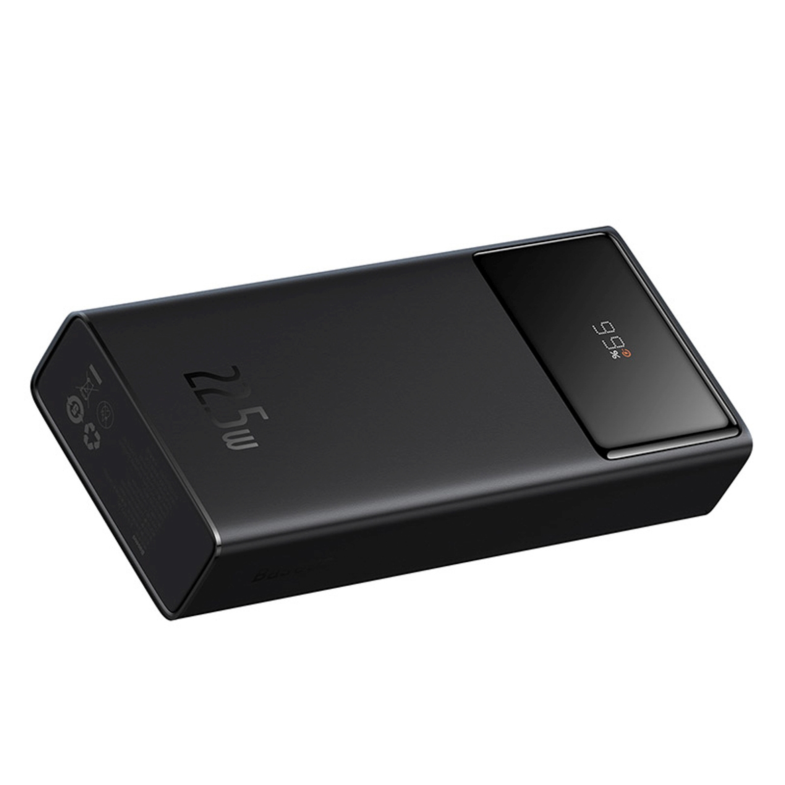 Powerbank 20000mah Usb-a Usb-c Su Ekrano Kabeliu 22,5w - Juodas