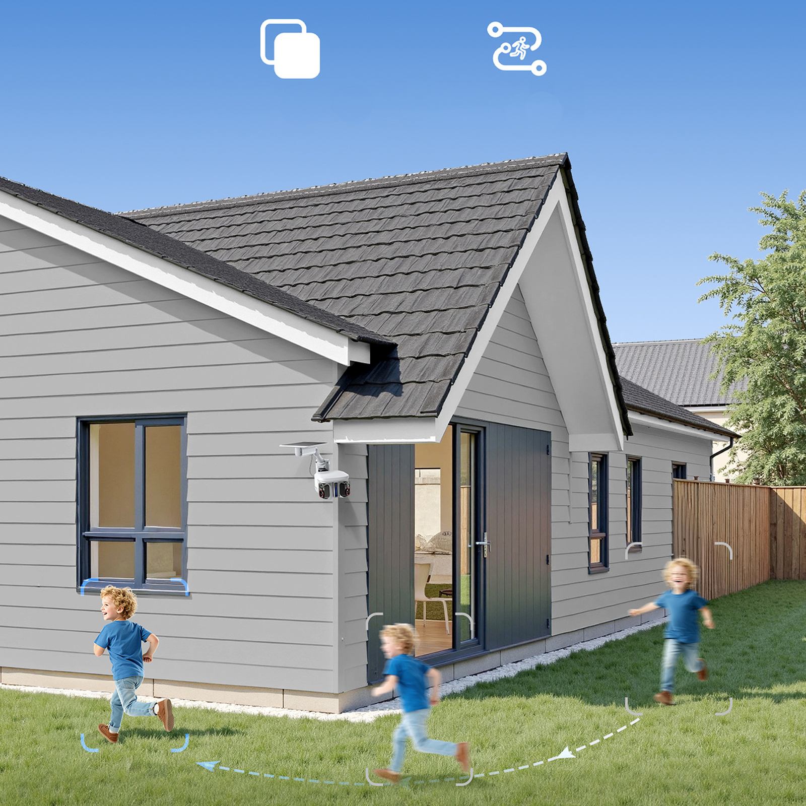 Lauko Stebėjimo Kamera Su Saulės Kolektoriumi 3k Ip65 - Balta