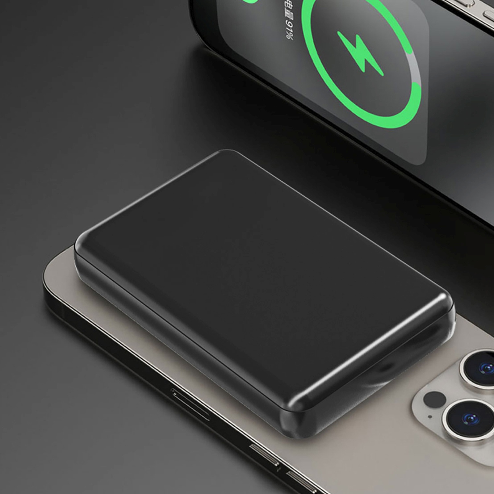 Magnetinis "powerbank" K14s 5000mah Usb-a Usb-c 20w - Juodas
