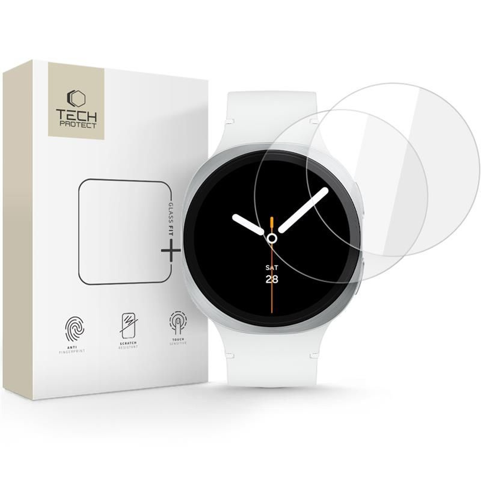 Grūdintas Stiklas, Skirtas "samsung Galaxy Watch 8" 40 Mm Stiklui "glass Fit+", Skaidrus - 2 Vnt.