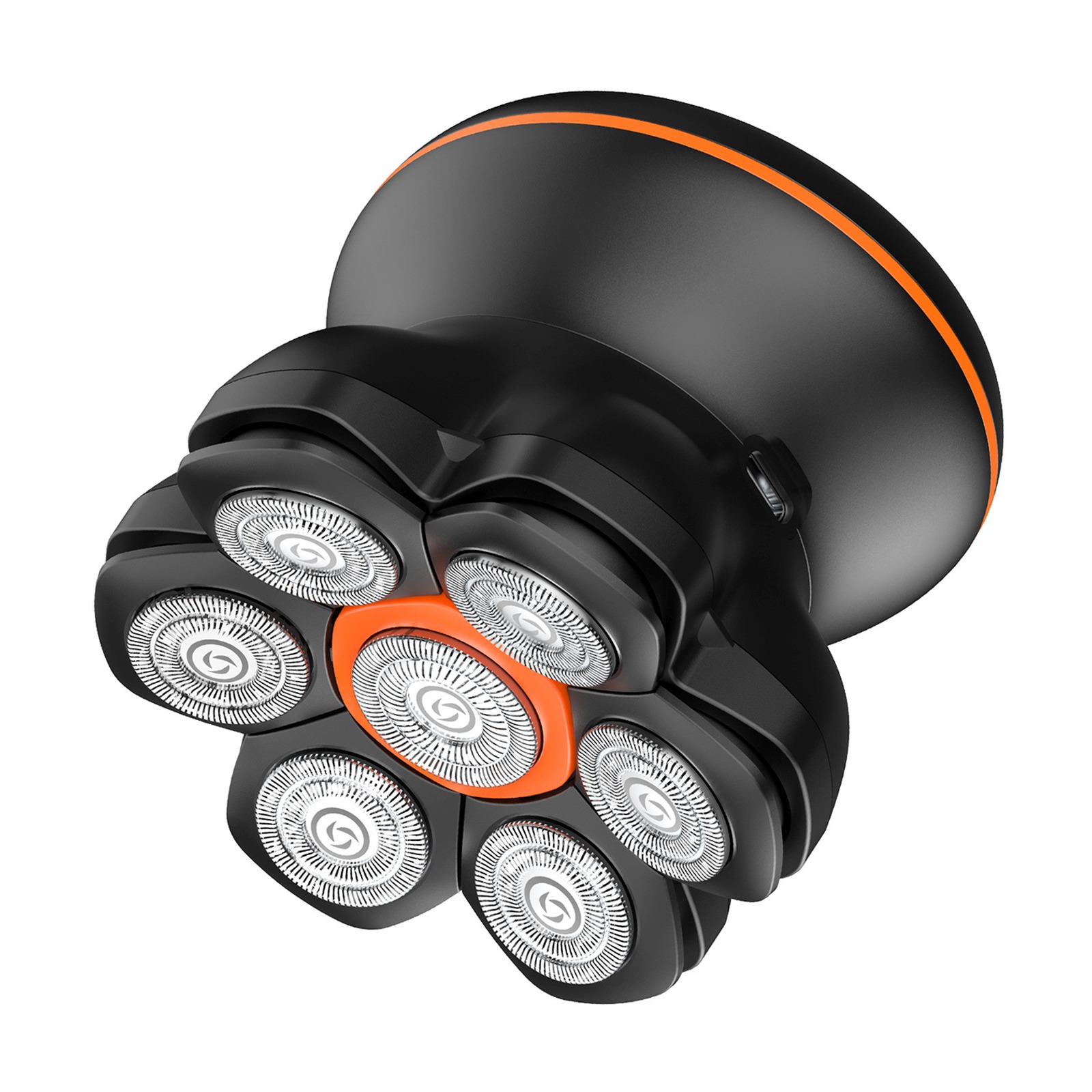 Galvos Ir Barzdos Elektrinis Skustuvas Su 7 Galvutėmis Led Usb-c - Juodas