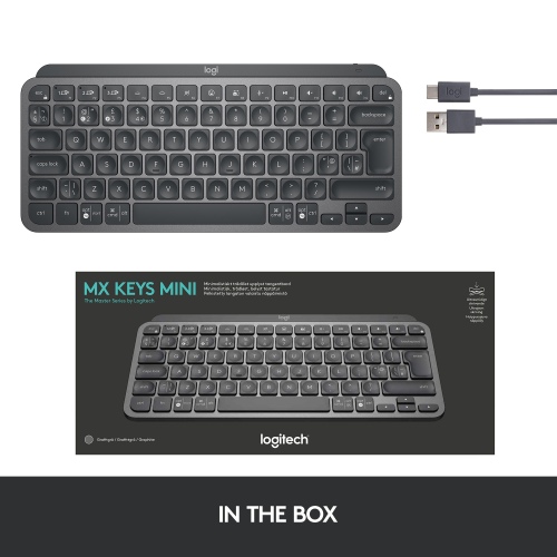 Logitech MX Keys Mini Belaidė klaviatūra, US Int, Graphite