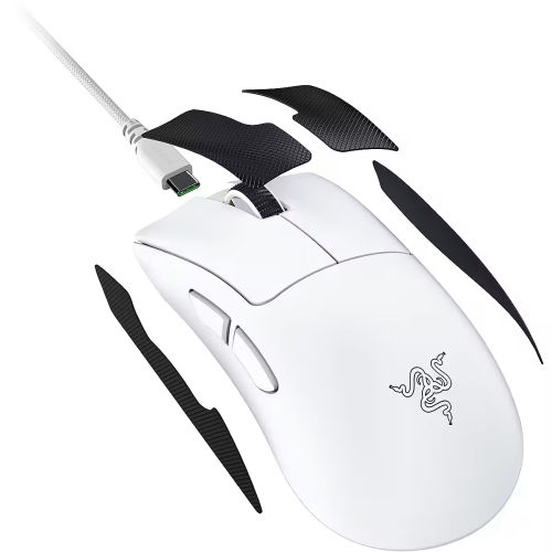 Razer DeathAdder V4 Pro Belaidė žaidimų pelė RF Wireless + USB-A, 45000 DPI, Balta
