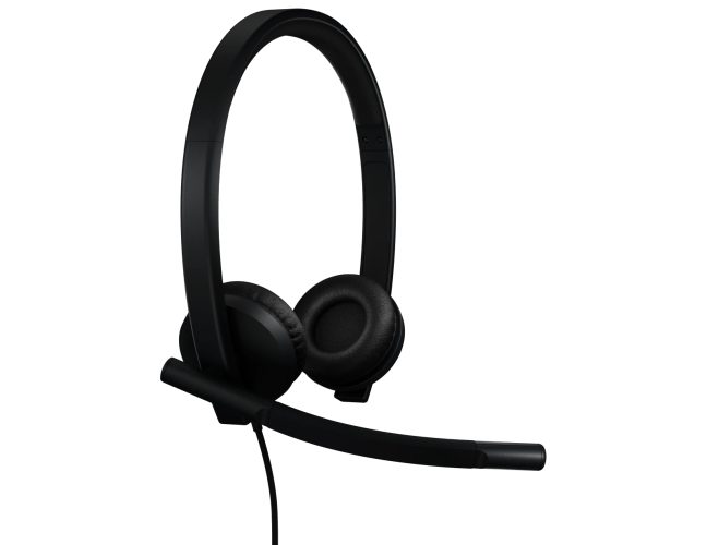 Logitech H570e Stereo MS Teams Laidinės ausinės USB-C, Juoda