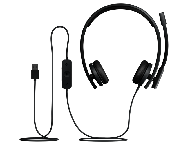 Logitech H570e Stereo MS Teams Laidinės ausinės USB-A, Juoda