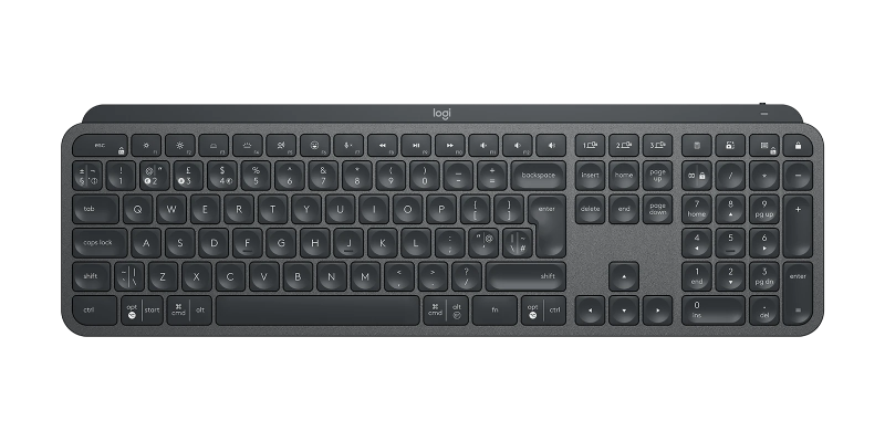 Logitech MX Keys for Business Belaidė klaviatūra RF Wireless+Bluetooth Illuminated, US Int, Graphite