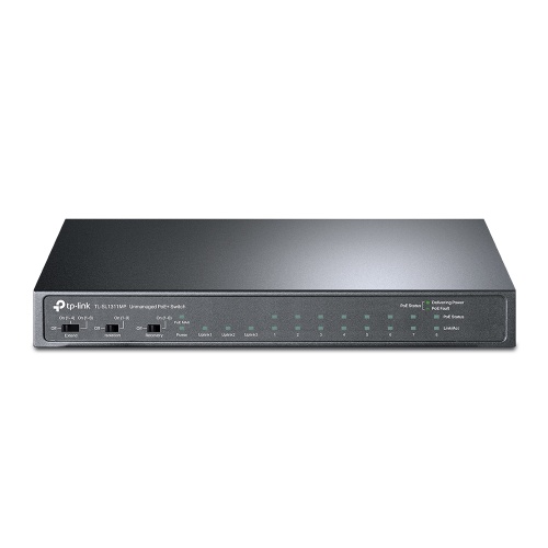 TP-Link 8-Port 10/100Mbps + 3-Port Gigabit Desktop Šakotuvas su 8-Port PoE+