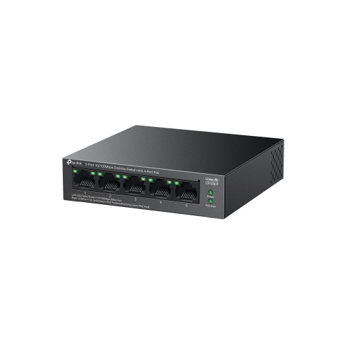 TP-Link LiteWave LS105LP 5-Port 10/100Mbps Desktop Šakotuvas su 4-Port PoE