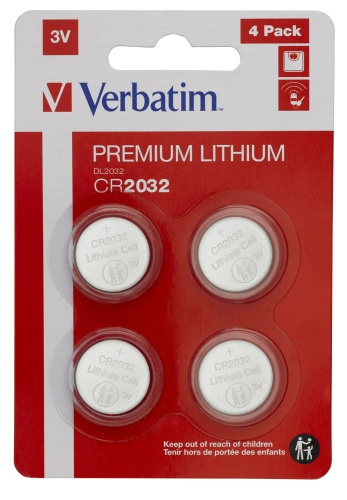 Verbatim 49533 Lithium baterijos CR2032 3V (4 vnt pakuotėje)