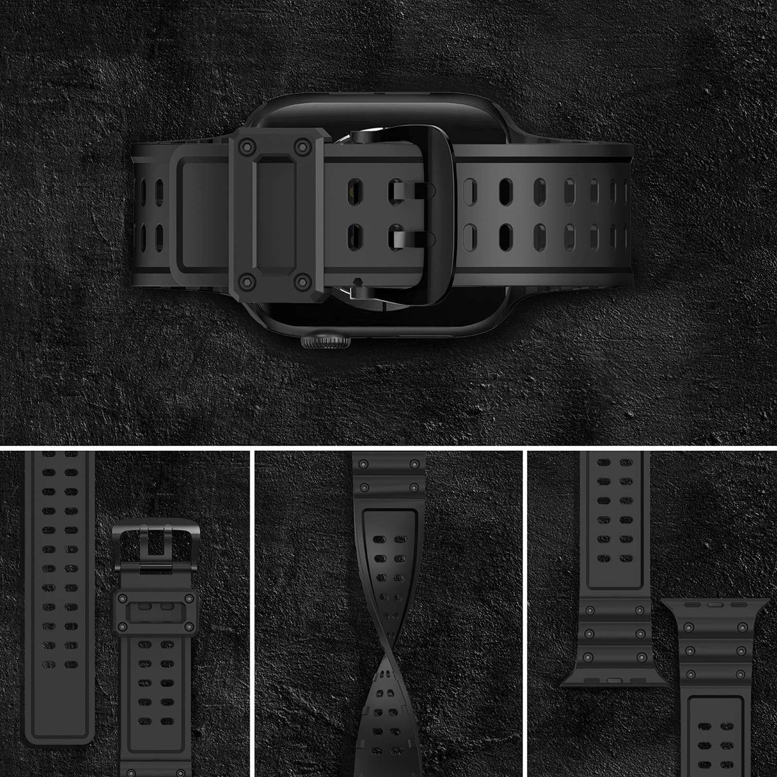 Elastinė Apyrankė „apple Watch“ 38 / 40 / 41 Mm – Juoda