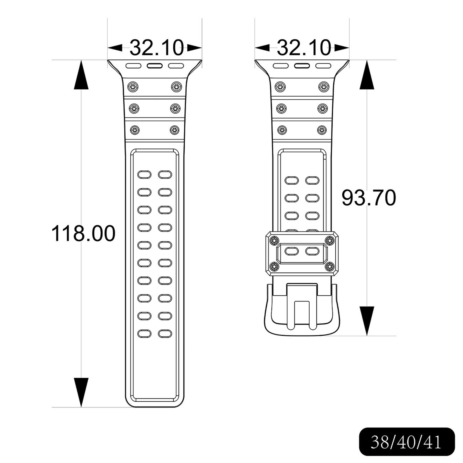 Elastinė Apyrankė „apple Watch“ 38 / 40 / 41 Mm – Juoda