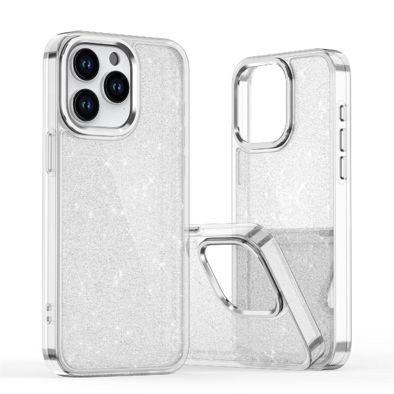„iphone 16 Glitter Case“ Dėklas – Permatomas Su Blizgučiais