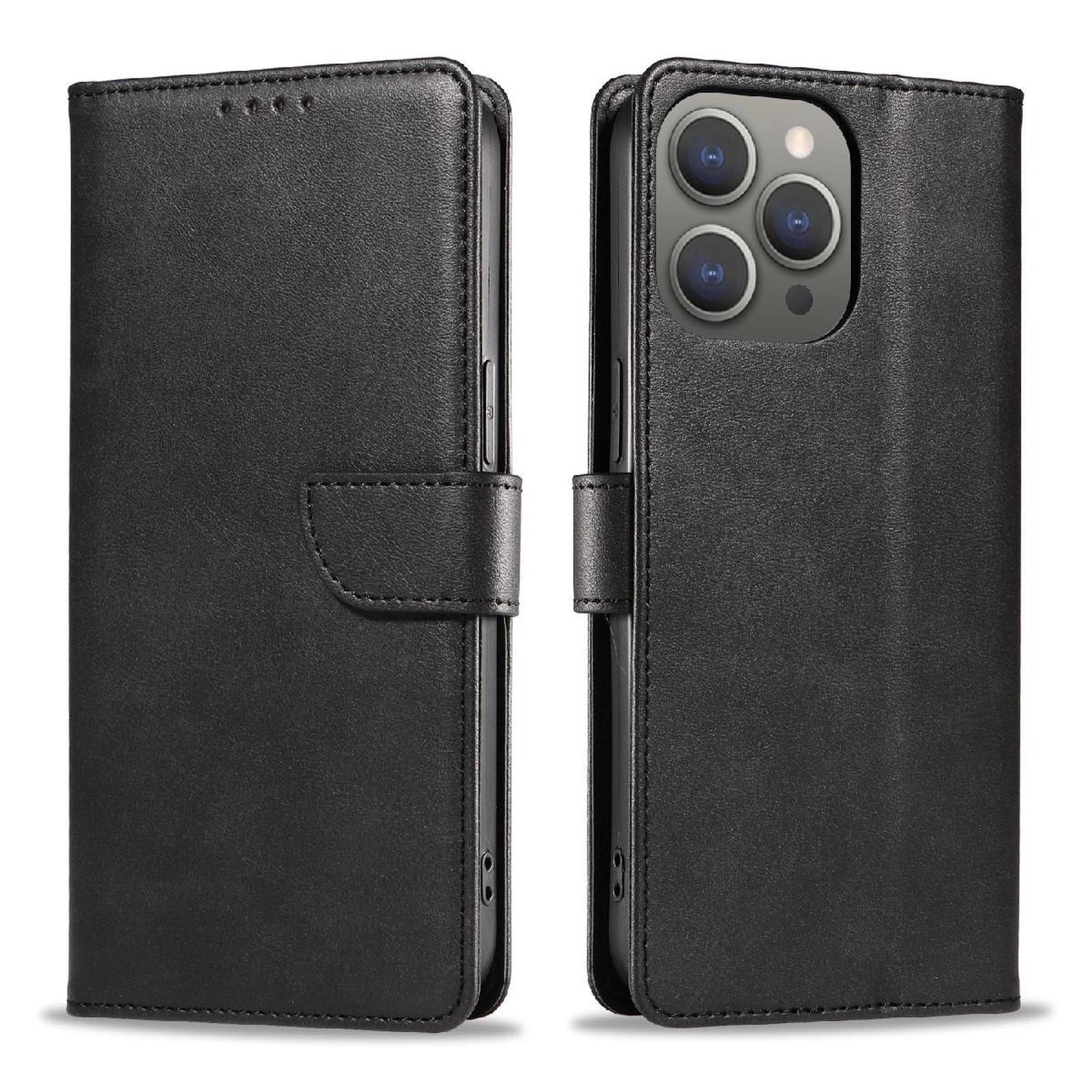 „iphone 16“ Odinis Dėklas „leather Book Case“ – Juodas