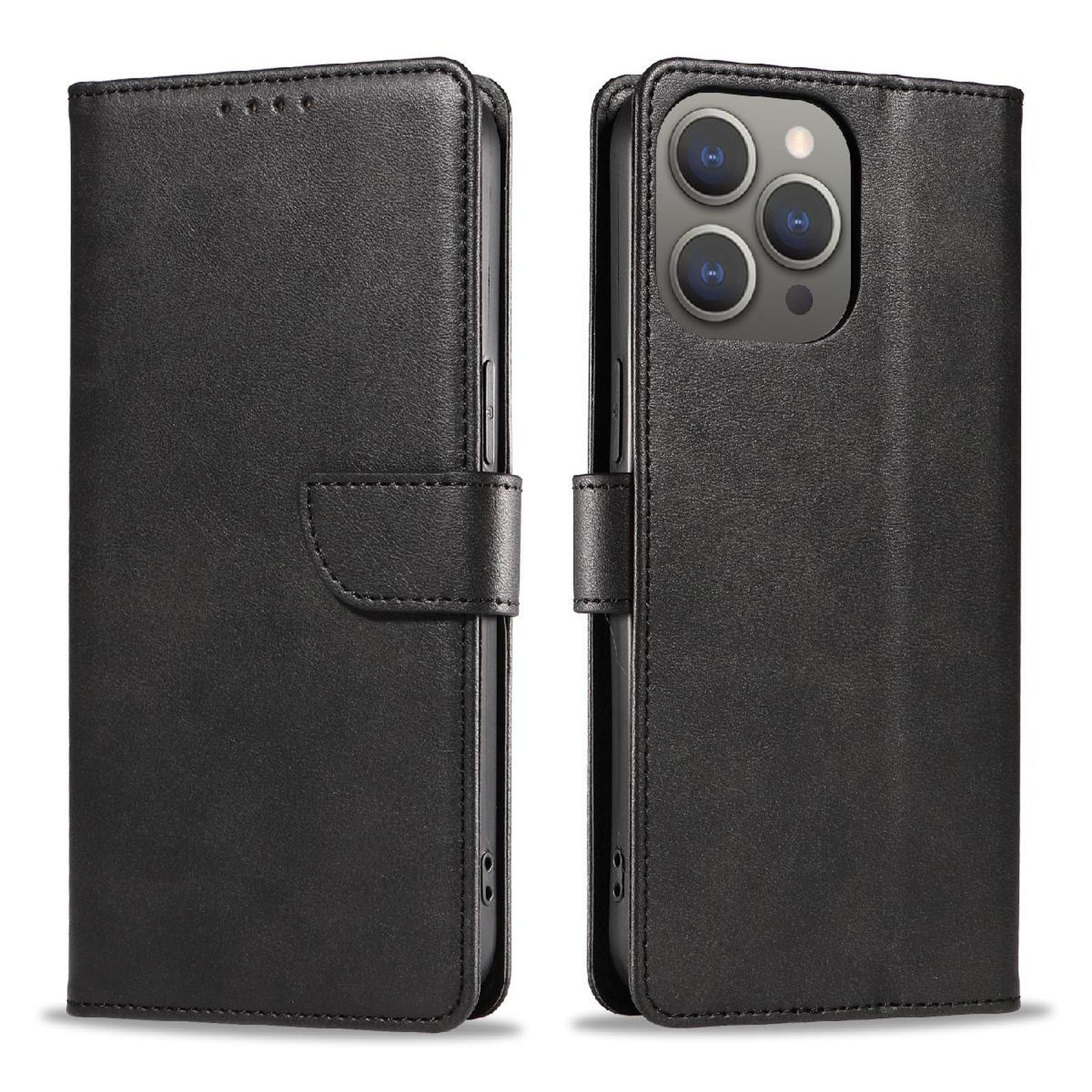 „iphone 16 Pro“ Odinis Dėklas „leather Book Case“ – Juodas