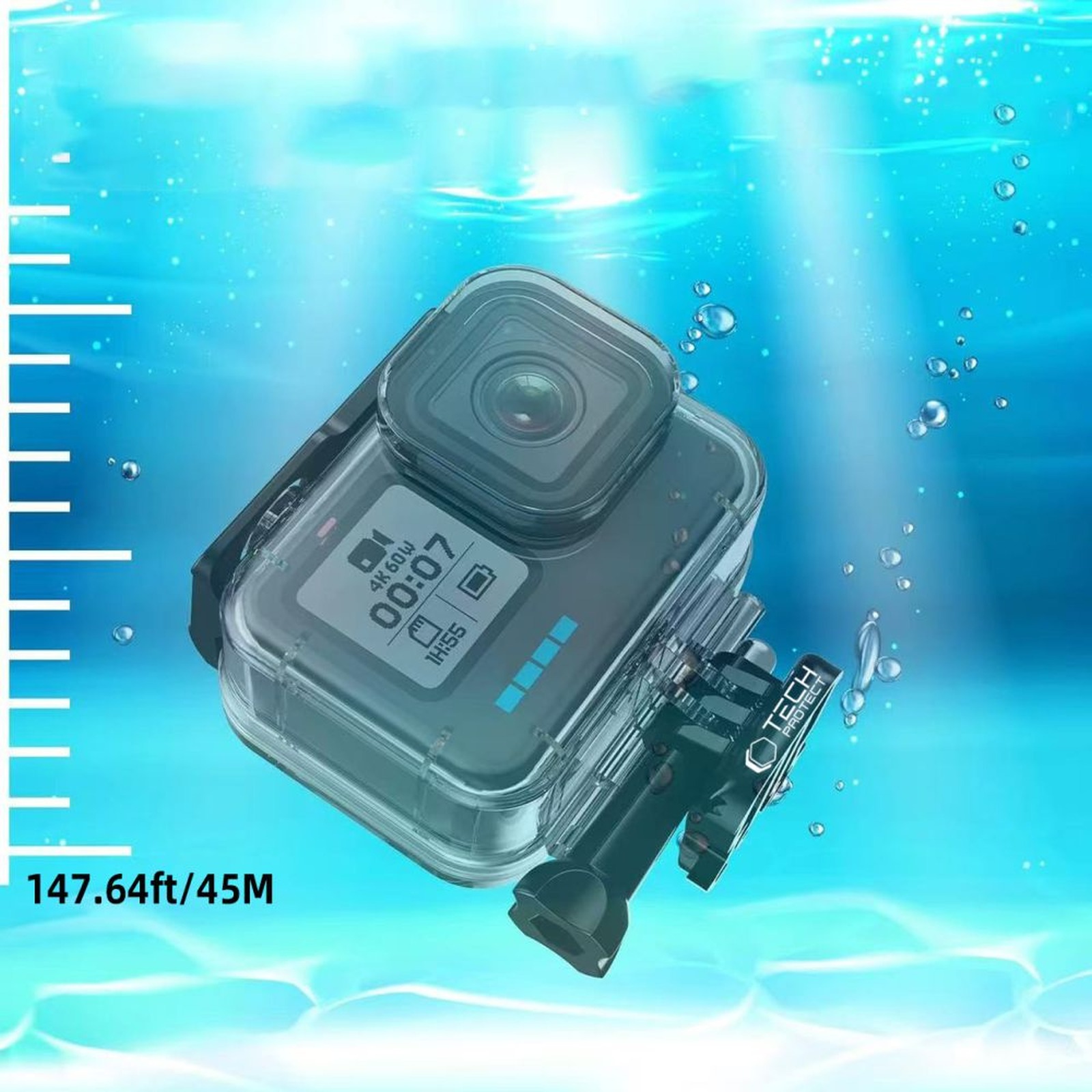 Neperšlampamas Dėklas Sportinei Kamerai „gopro Hero 9 / 10 / 11 / 12“ – Skaidrus