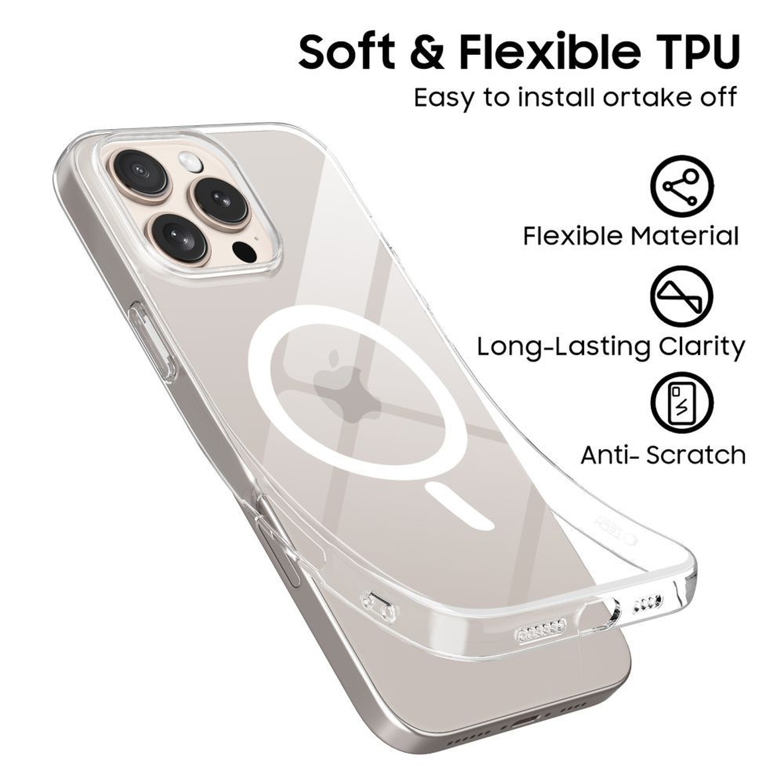 „flexair Magsafe“ Dėklas „iphone 16e“ / „17e“ – Skaidrus