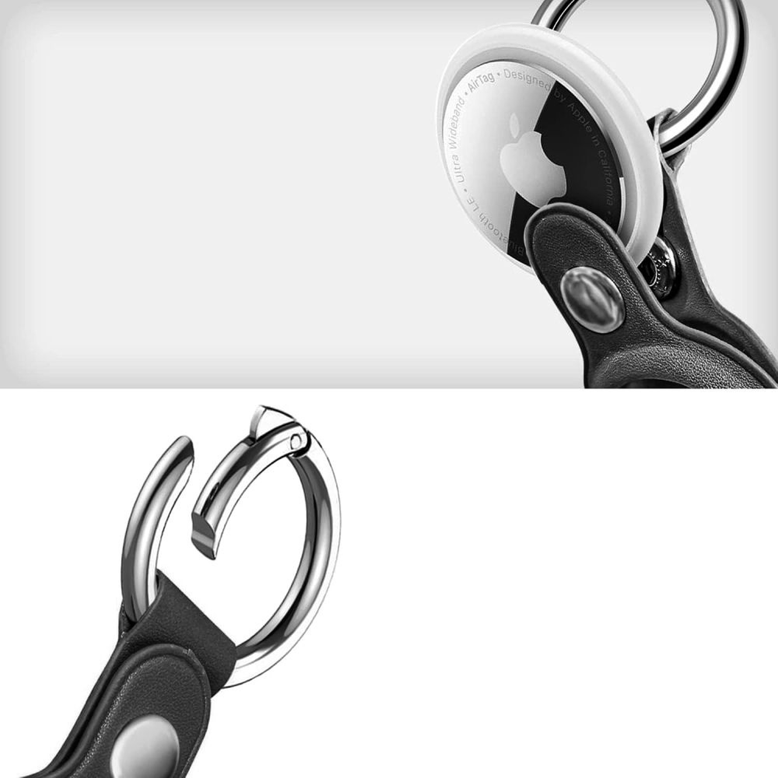 „apple Airtag 1 / 2 Naturalfit“ Raktų Pakabukas-dėklas – Juodas