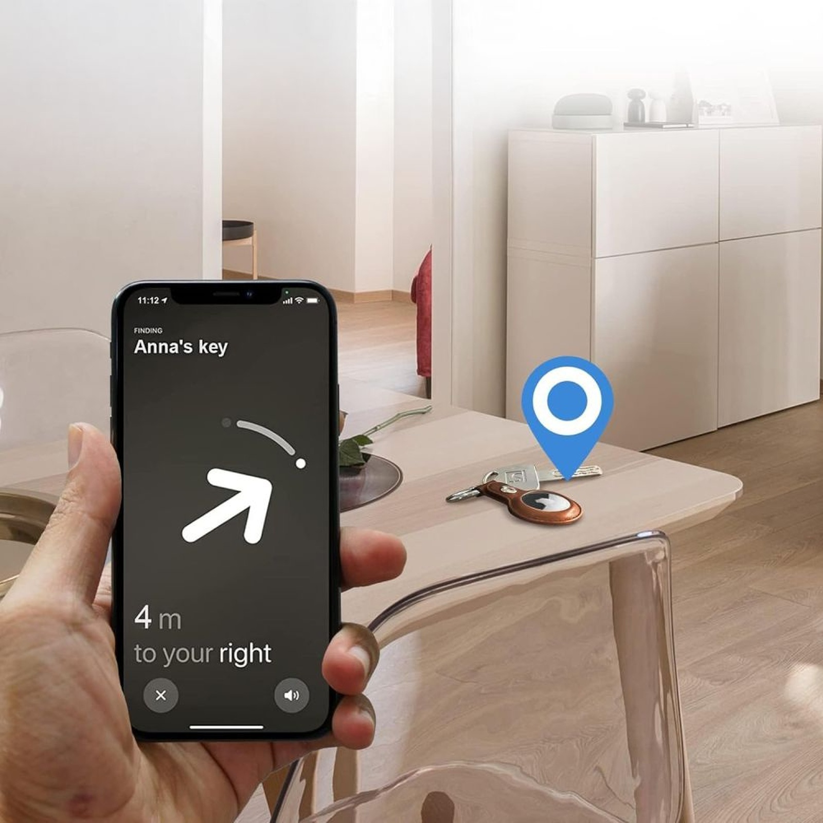 „apple Airtag 1 / 2 Naturalfit“ Raktų Pakabukas-dėklas – Rudas