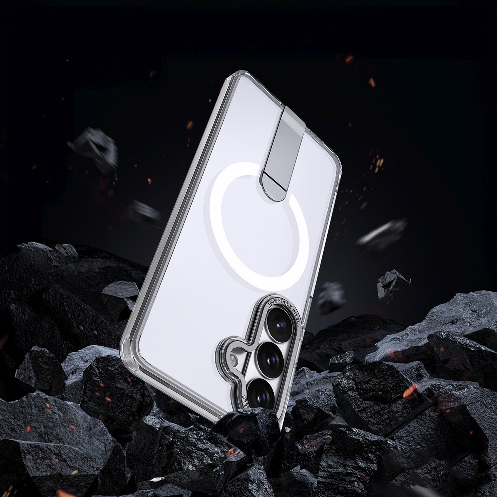 „samsung Galaxy S26 Plus“ Dėklas Su Stovu „hybrid Armor X Magsafe“ – Skaidrus