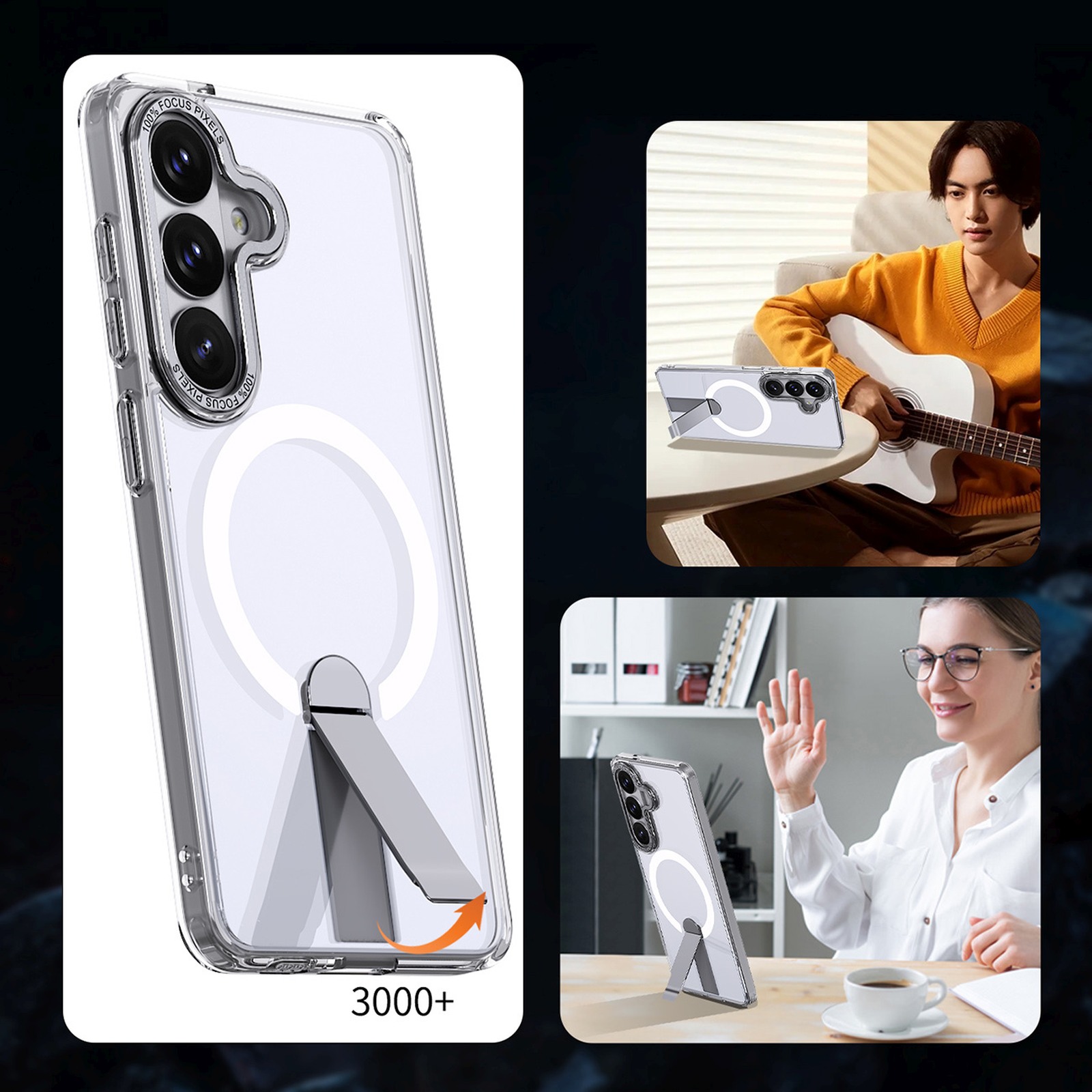„samsung Galaxy S26 Plus“ Dėklas Su Stovu „hybrid Armor X Magsafe“ – Skaidrus