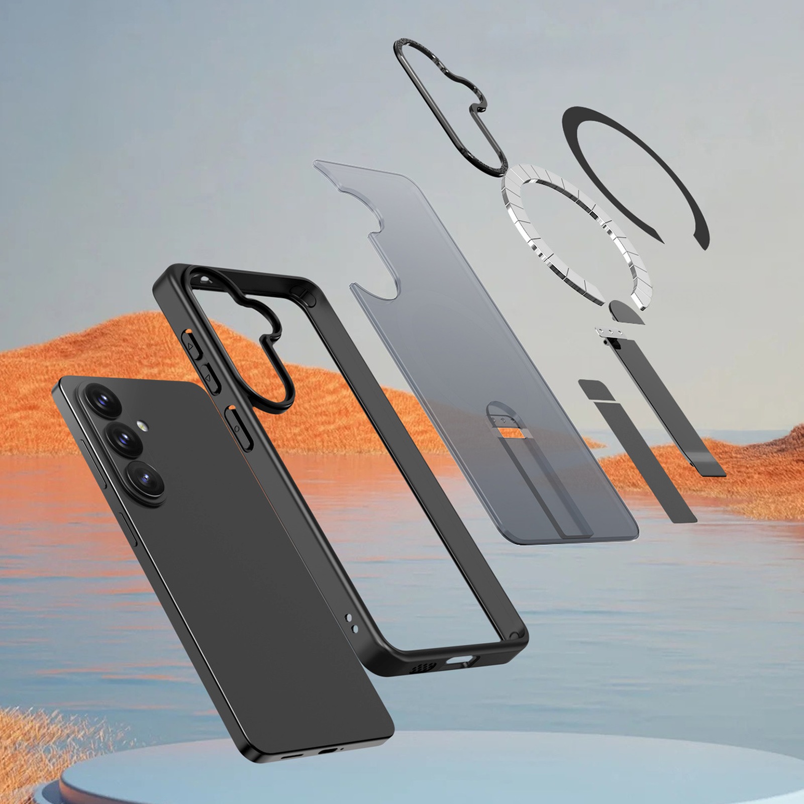 „samsung Galaxy S26 Plus“ Dėklas Su Stovu „hybrid Armor X Magsafe“ – Juodas