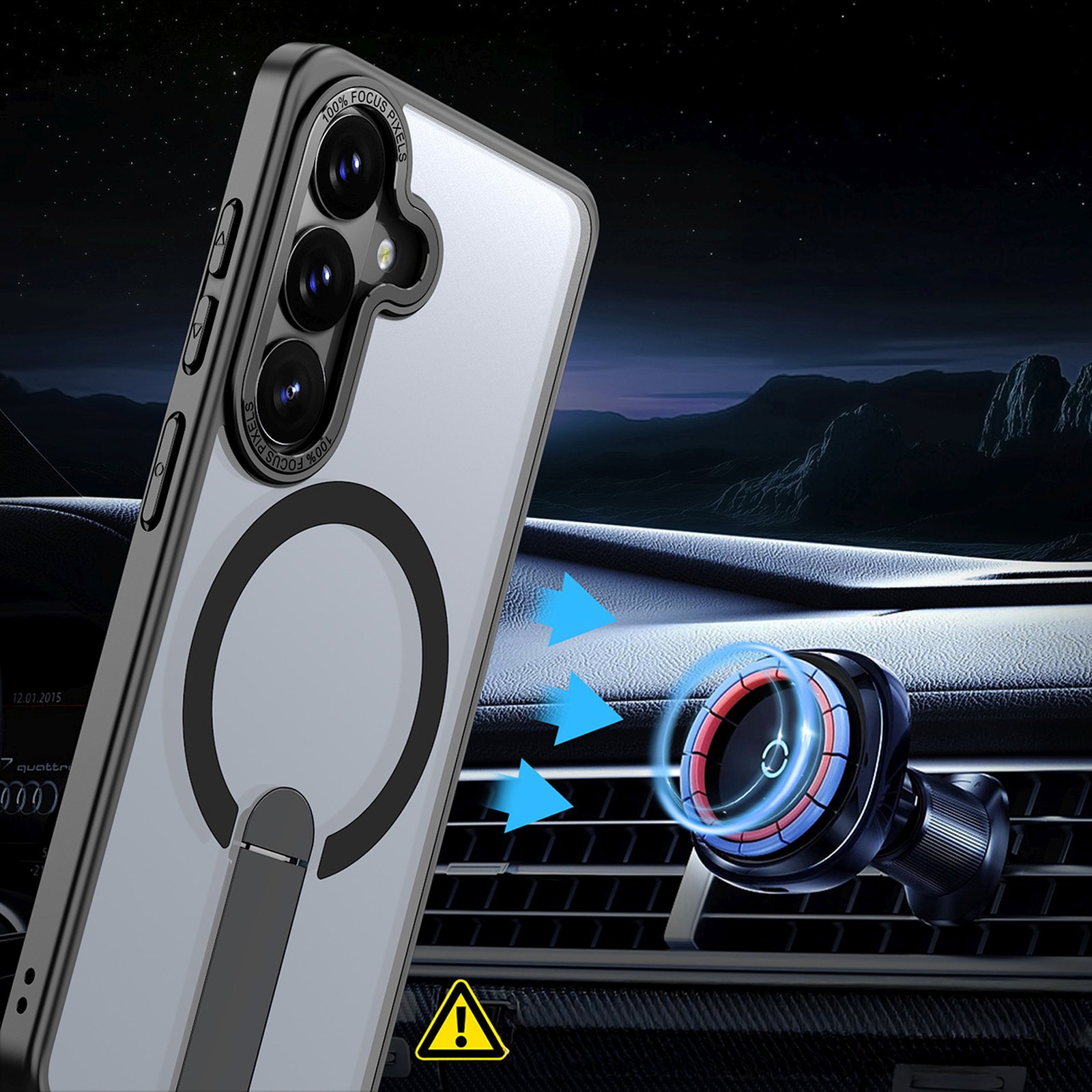 „samsung Galaxy S26 Plus“ Dėklas Su Stovu „hybrid Armor X Magsafe“ – Juodas