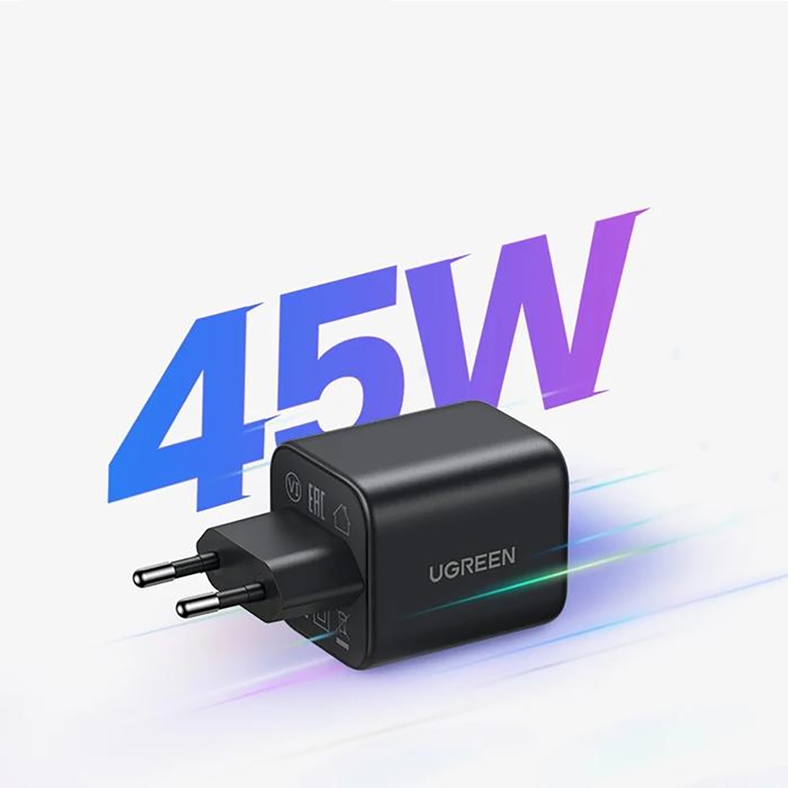 Usb-a Ir Usb-c 45 W Gan „nexode N Series X525“ Tinklinis įkroviklis – Juodas