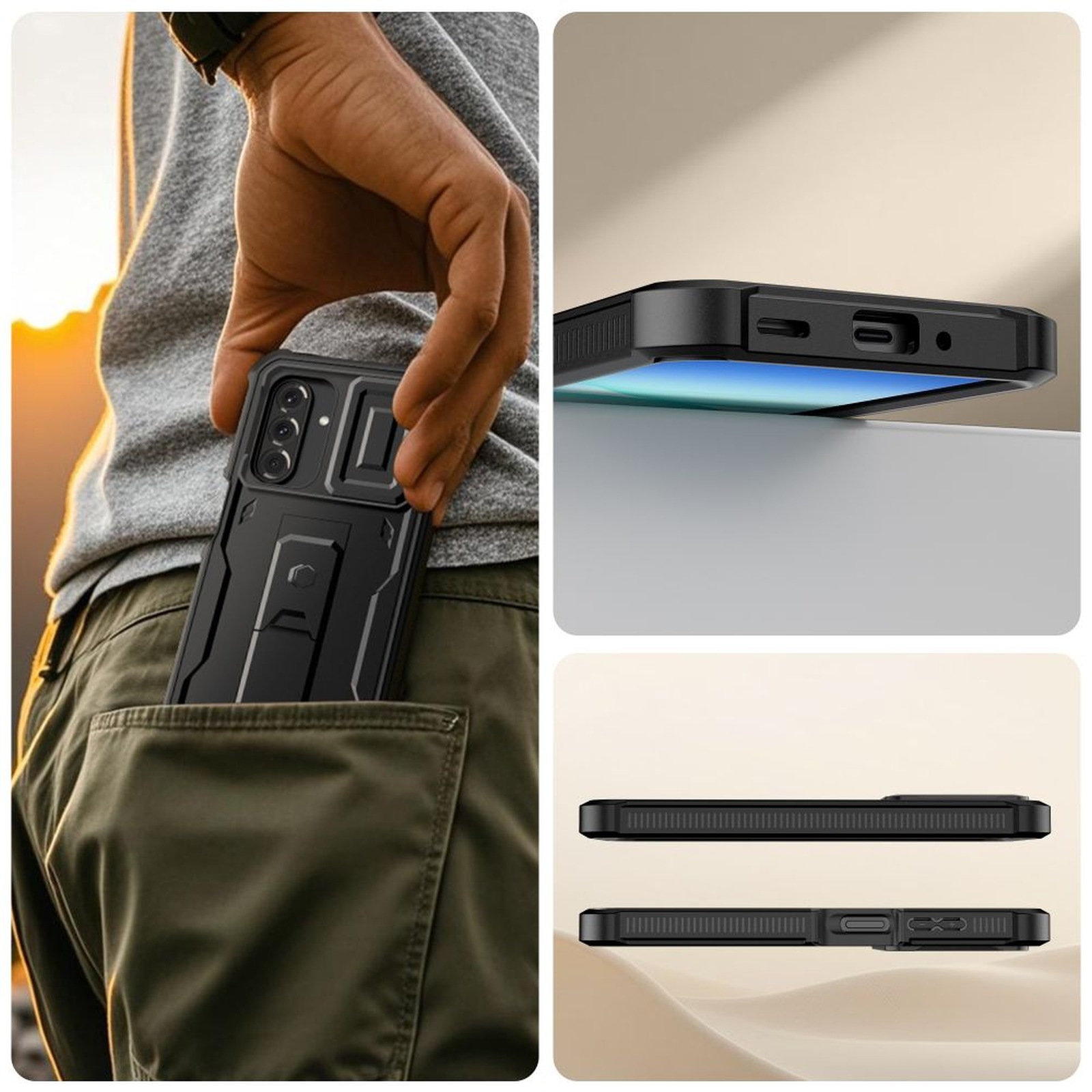 „samsung Galaxy A17 4g / 5g“ Dėklas „kevlar Cam+“ – Juodas