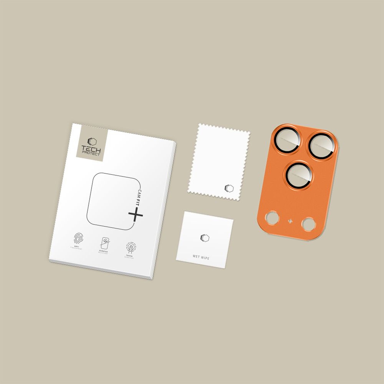 „camfull Fit+“ Objektyvo Apsauginis Stiklas „iphone 17 Pro Max“ – Oranžinis