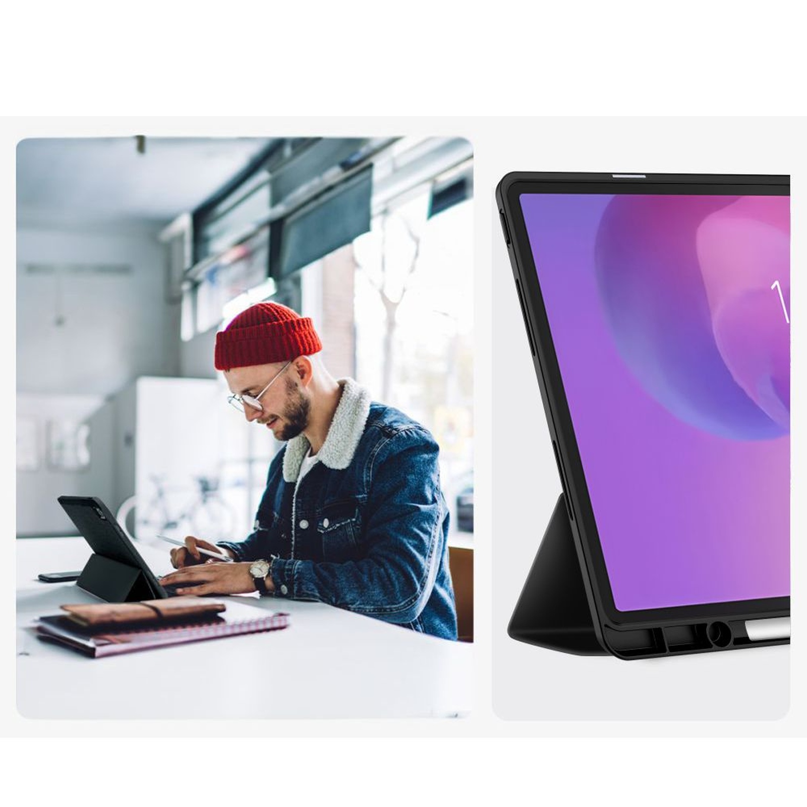 „lenovo Idea Tab Plus 12.1 Tb-361 Smartcase“ Dėklas – Juodas