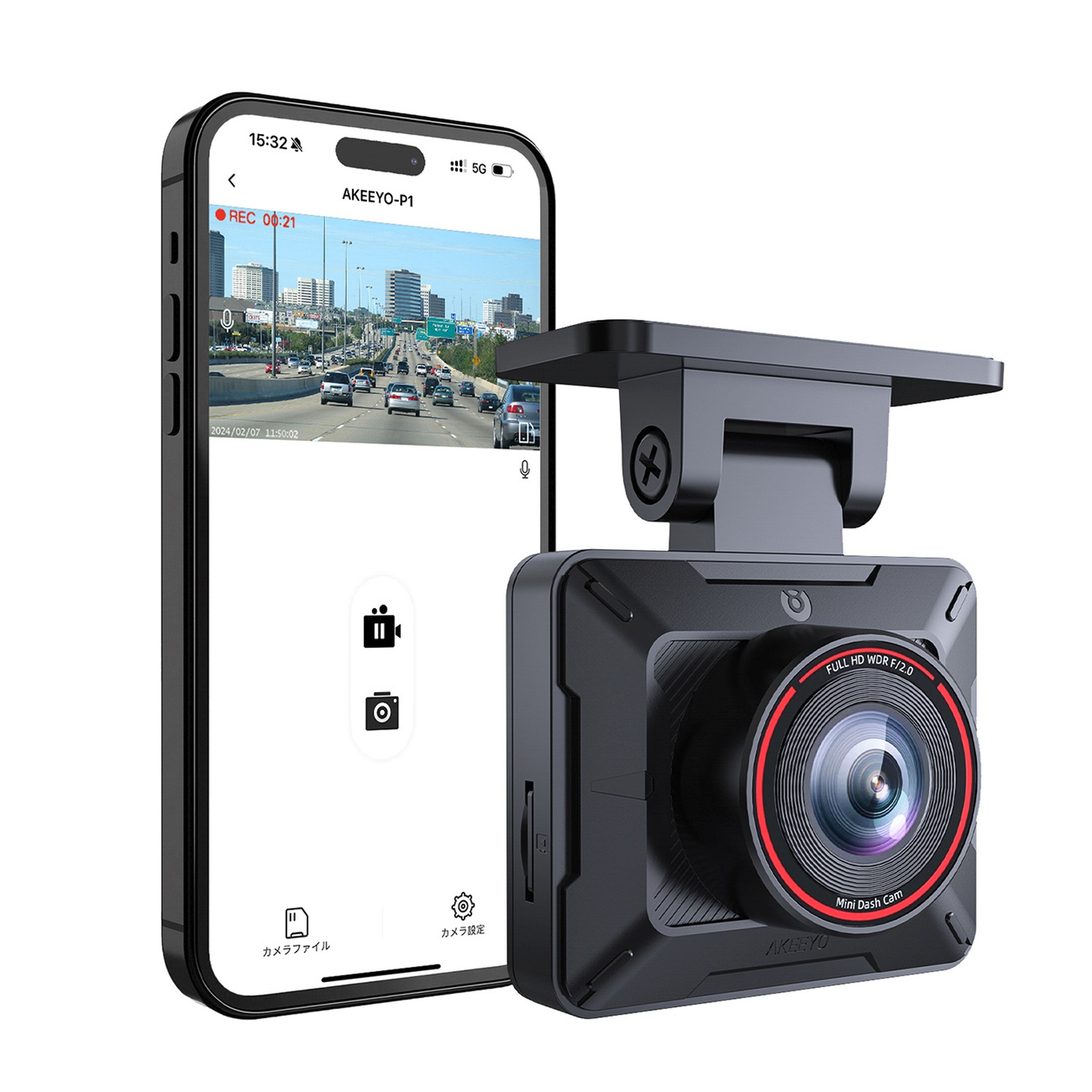Automobilinė Vaizdo Kamera P1 Fullhd 30 Kadrų Per Sekundę – Juoda