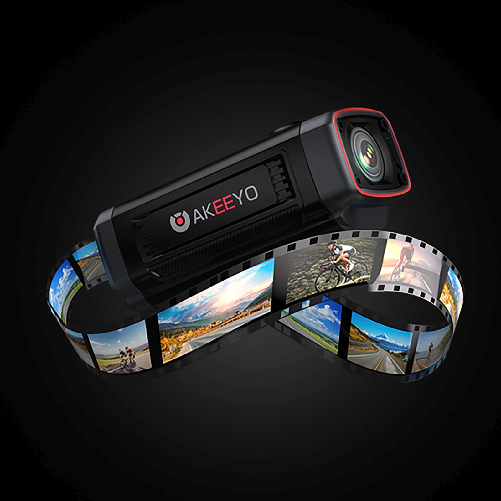 Sportinė Vaizdo Kamera, Montuojama Ant Dviračio Vairo, „710 Lite 1080p“ – Juoda