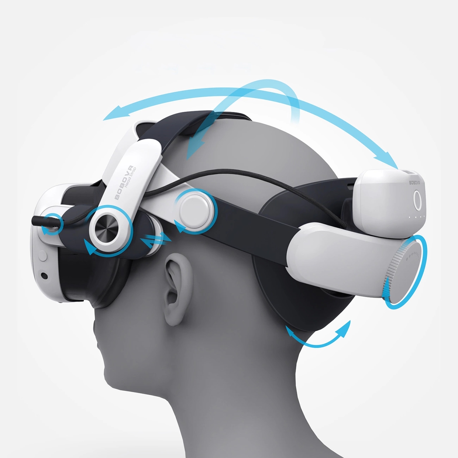 M3 Pro Svorio Paskirstymo Diržas, Skirtas „meta Quest 3“ Vr Akiniams Su „b2“ Baterija – Baltos Ir Juodos Spalvos