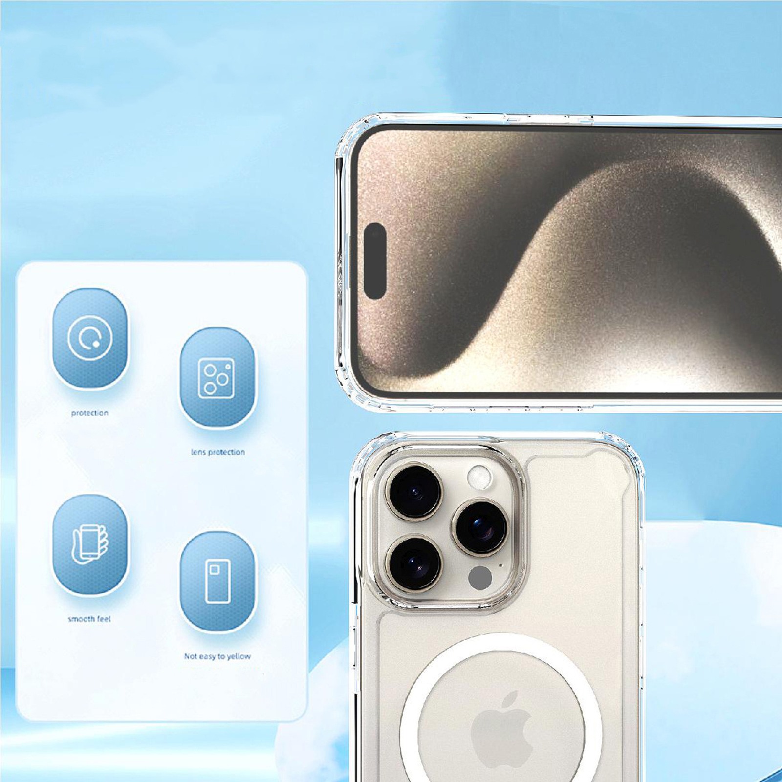 „iphone 16 Pro“ Dėklas „clear Corner Case Magsafe“ – Skaidrus