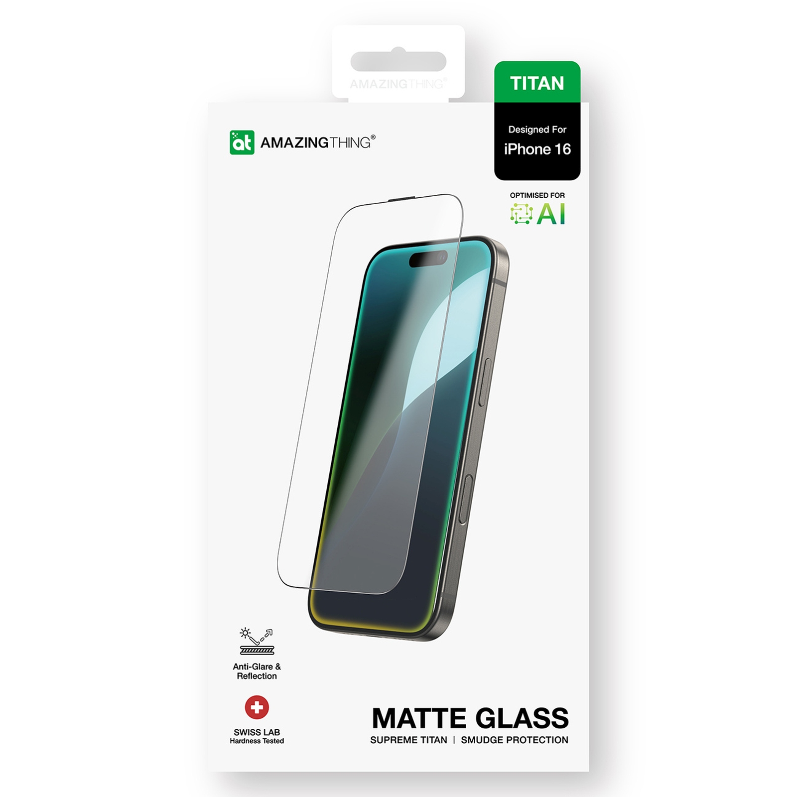 Matinis Grūdintas Stiklas „iphone 16“ – „titan Matte Glass“