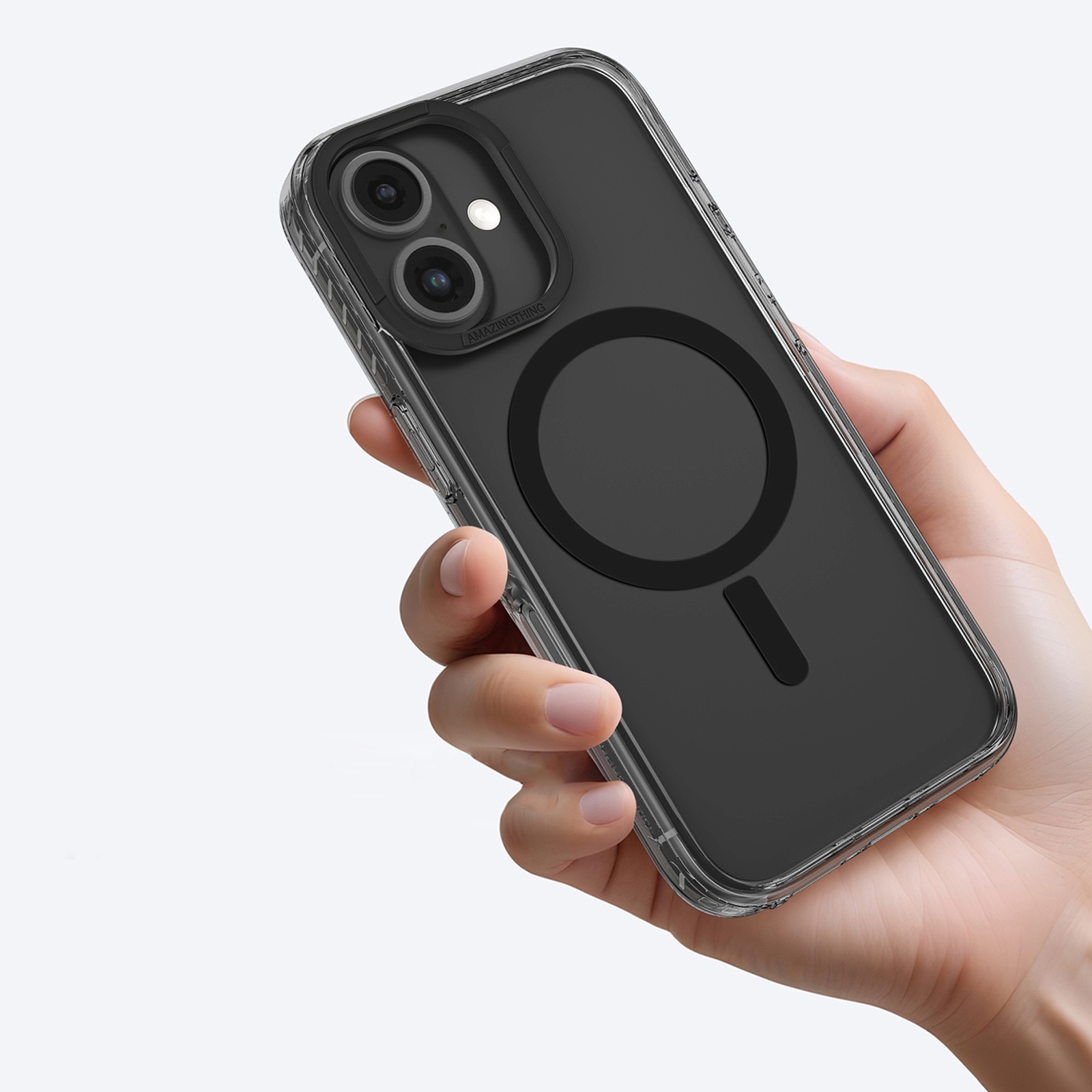 Silikoninis Dėklas Su Magnetiniu žiedu, Skirtas „iphone 16 Titan Pro Mag Case“ – Juodas