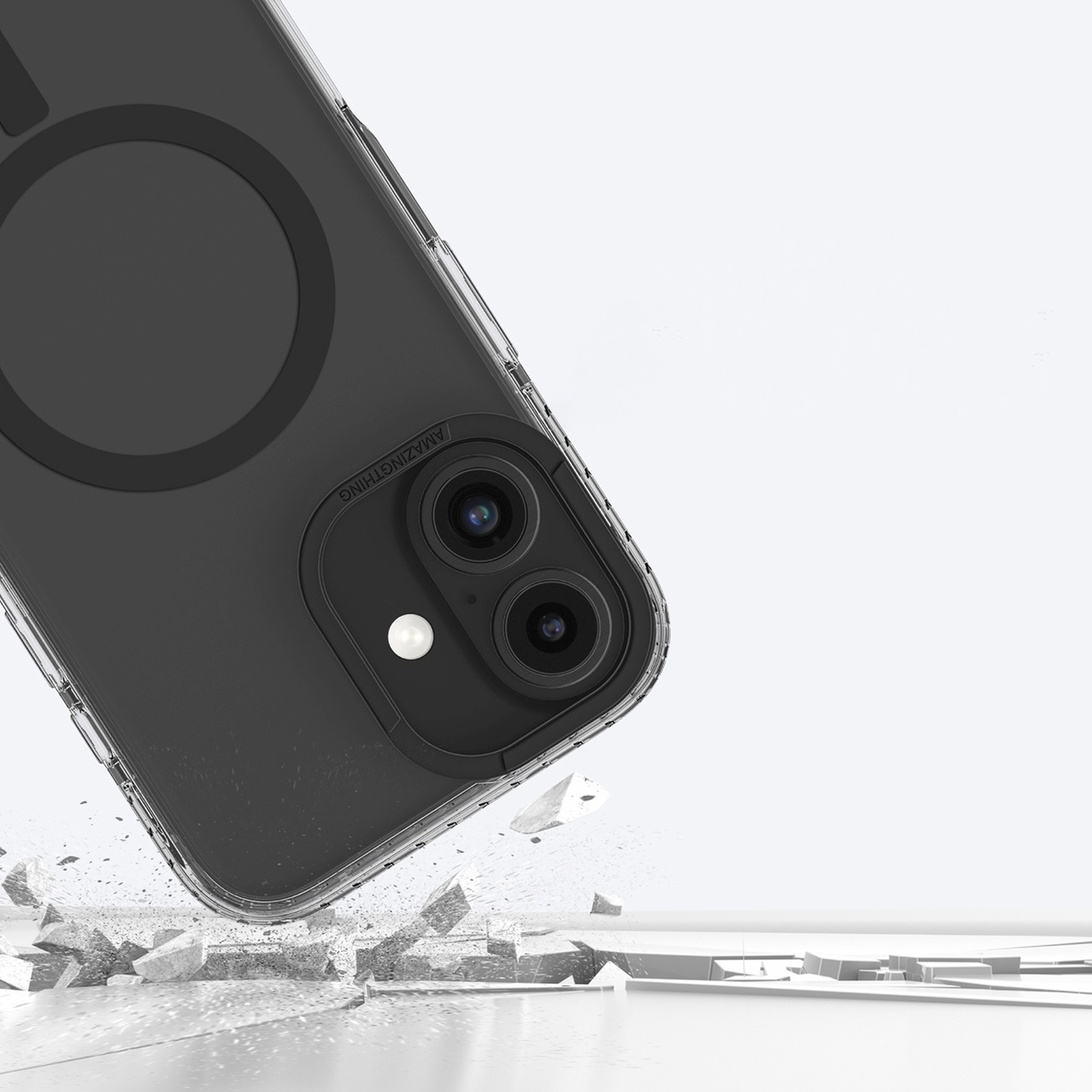 Silikoninis Dėklas Su Magnetiniu žiedu, Skirtas „iphone 16 Titan Pro Mag Case“ – Juodas
