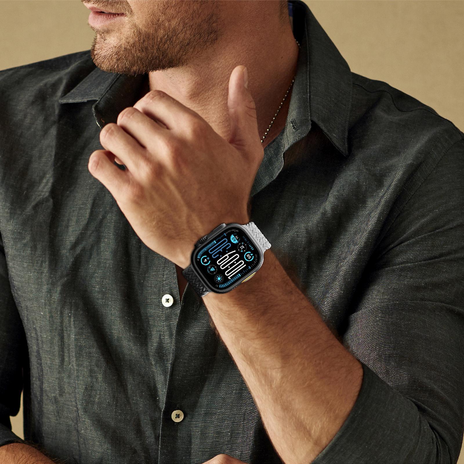 2 „apple Watch“ 45/46/49 Mm „blend Band“ Dirželių Rinkinys – Pilkai Juodas / Pilkas