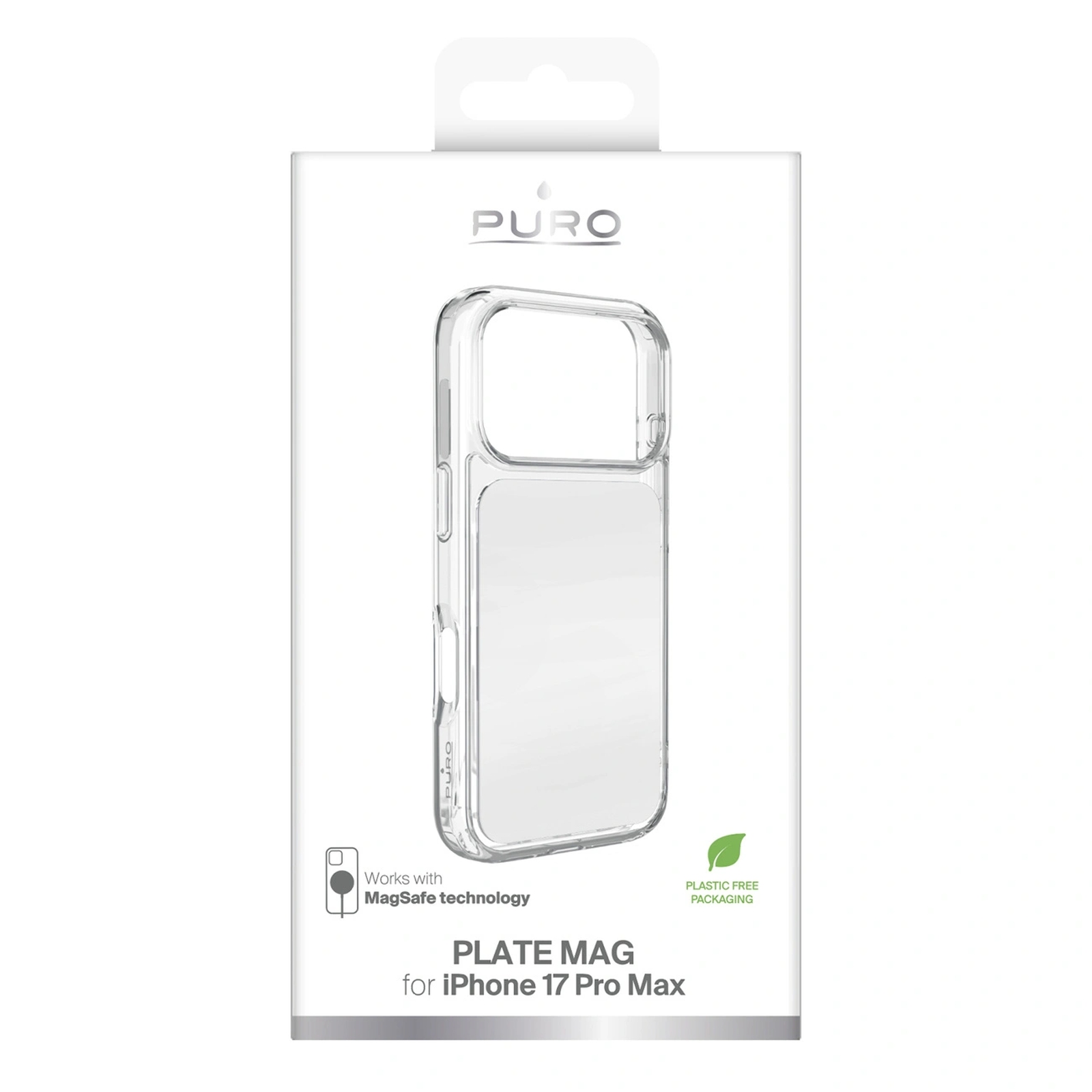 „iphone 17 Pro Max Plate Mag Magsafe“ Dėklas – Baltas