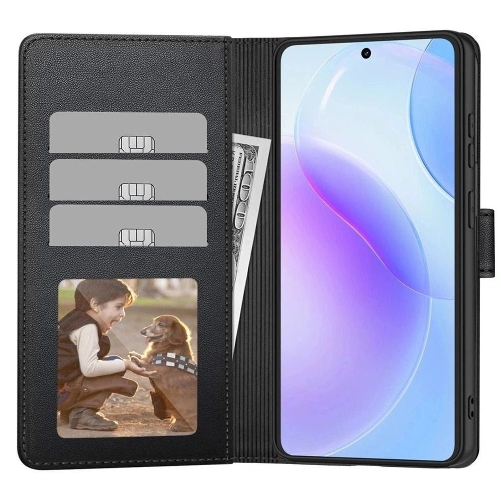 „motorola Edge 70 5g Wallet“ Dėklas – Juodas