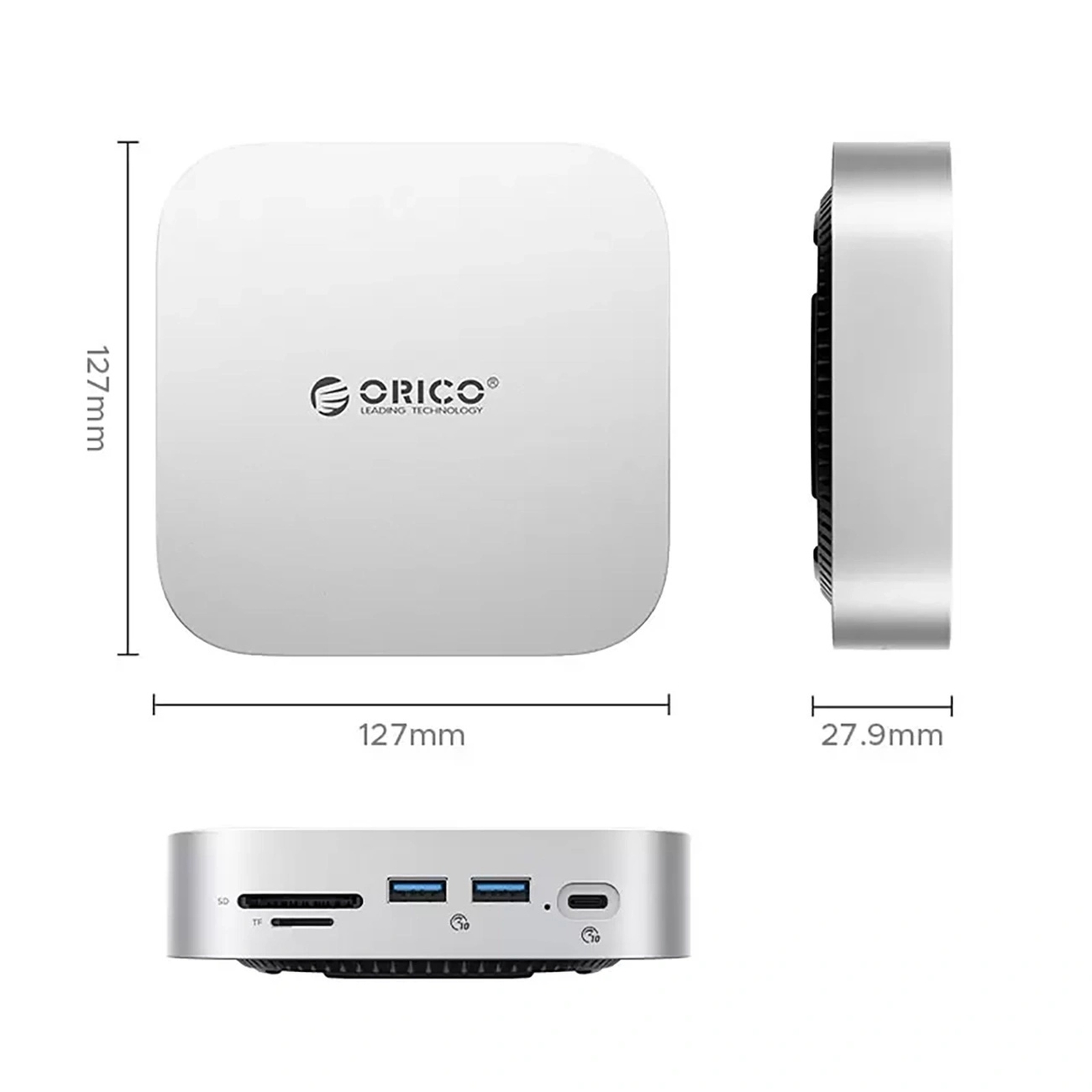 9-in-1 Doko Stotelė Su Usb-a, Usb-c, Rj45, Sd, Tf Ir Mini Jack Jungtimis – Sidabrinė