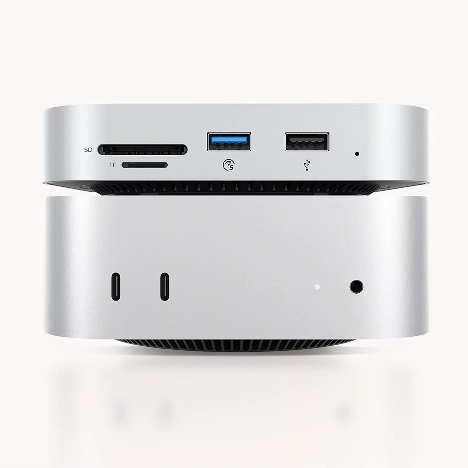 9-in-1 Doko Stotelė Su Usb-a, Usb-c, Rj45, Sd, Tf Ir Mini Jack Jungtimis – Sidabrinė