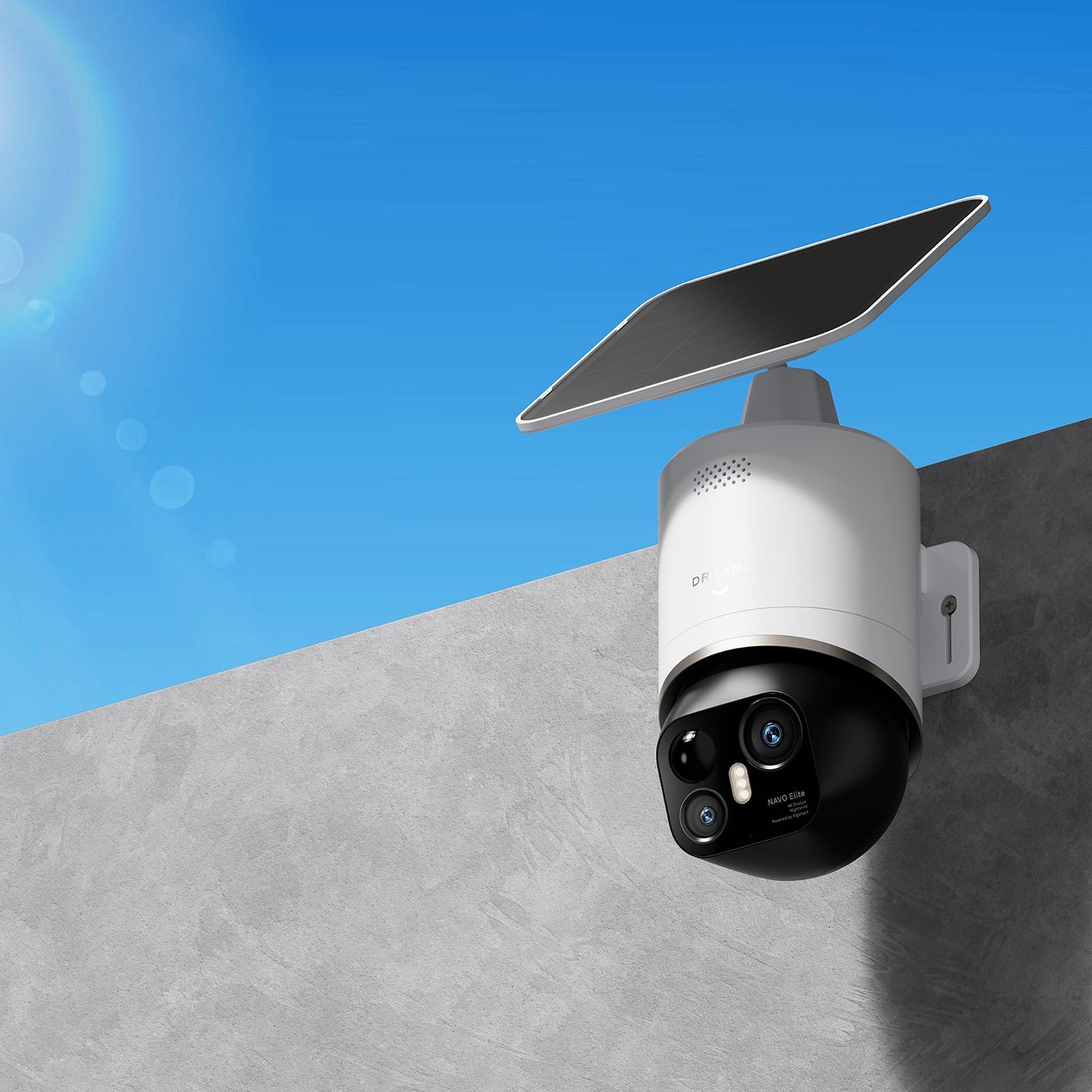360° Lauko Kamera Su Saulės Baterija, 4k, 8 Mp, 2,4 Ghz, „wi-fi“, 13 000 Mah – Balta