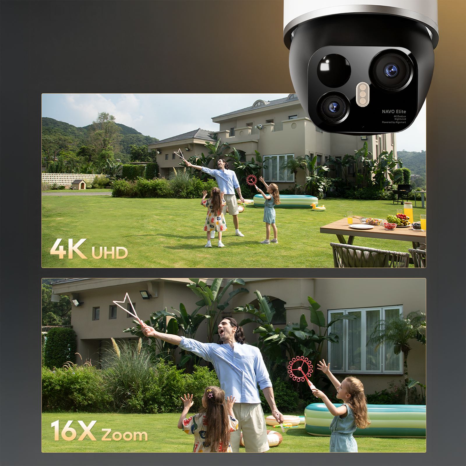 360° Lauko Kamera Su Saulės Baterija, 4k, 8 Mp, 2,4 Ghz, „wi-fi“, 13 000 Mah – Balta