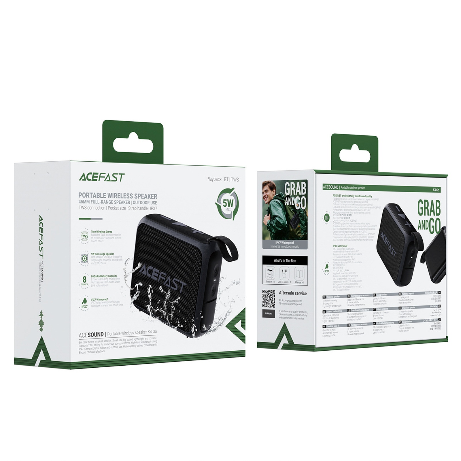 Mini Belaidis Vandeniui Atsparus Garsiakalbis „k4 Go Bluetooth Ipx7“ – Juodas