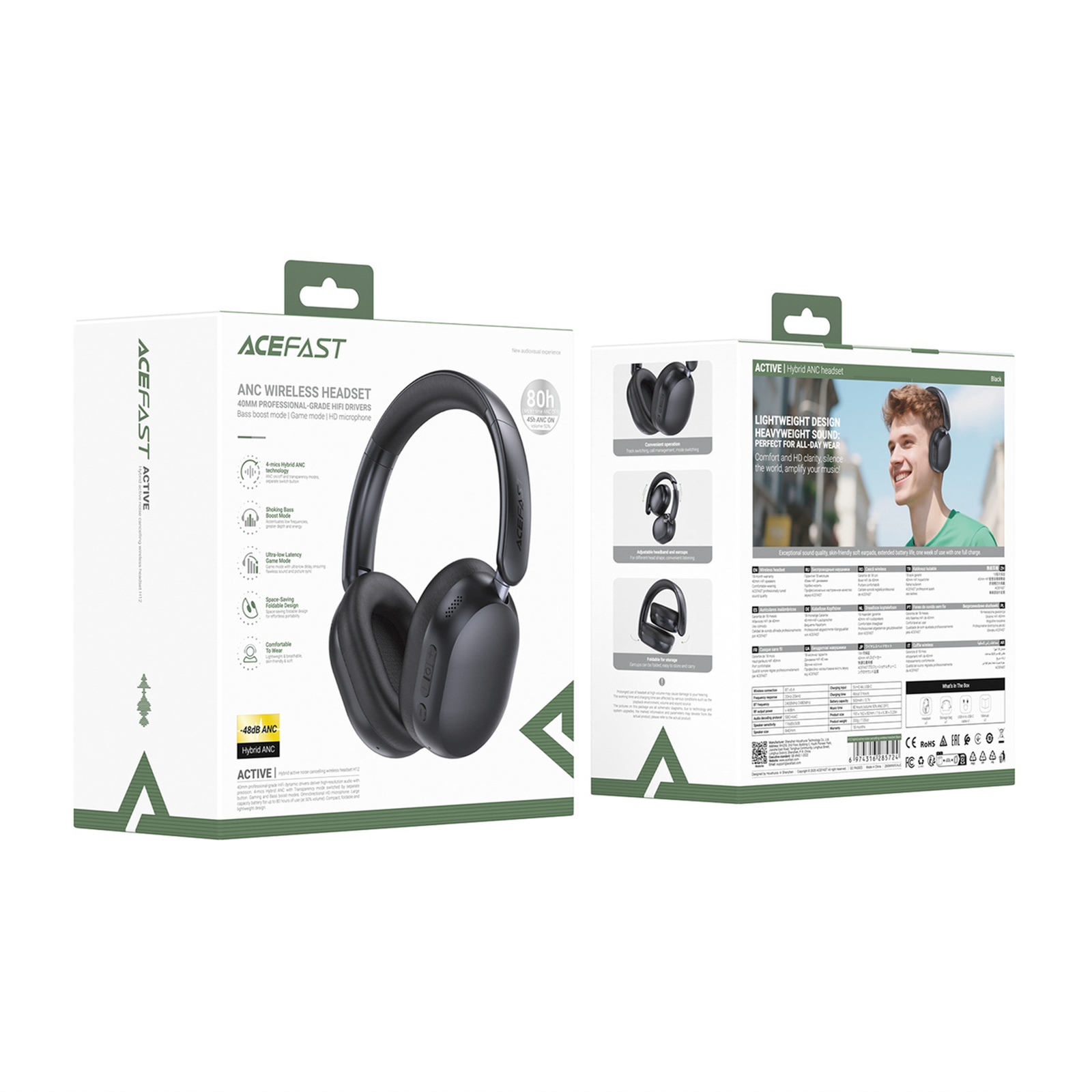 Belaidės Ausinės Su Anc Ir „bluetooth“ – Juodos